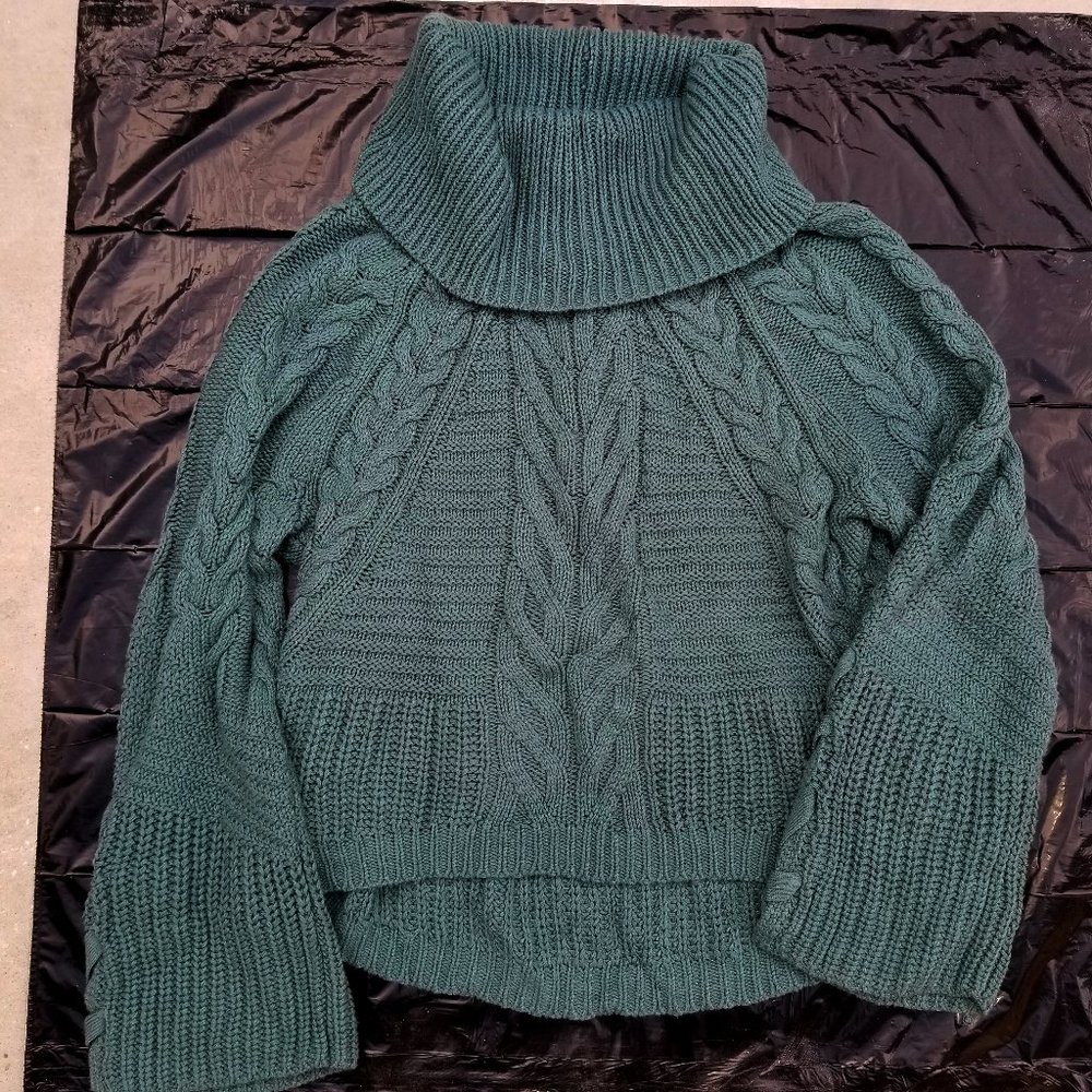 Express Cowl Neck Cable Sweater NWT